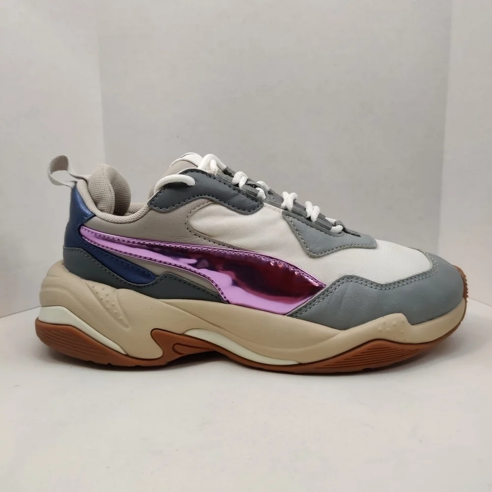 PUMA Running Sneakers Thunder Electric Chunky Grey Pink Leather Women's Sz‎ 6.5